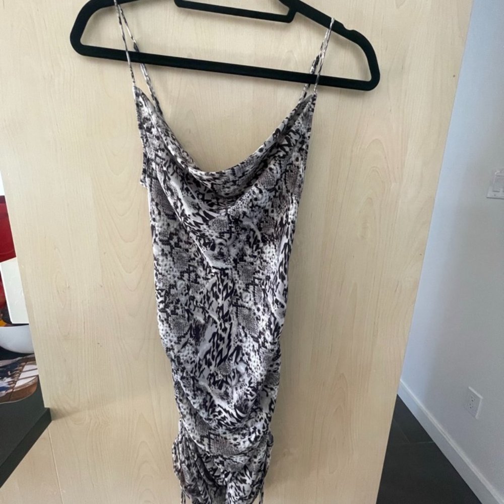 Free People Snake Print Drawstring Side Dress - image 4